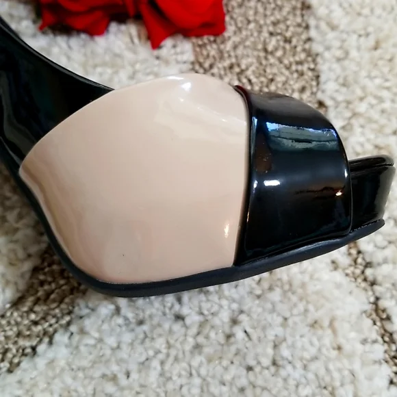 Black/nude retro style stiletto 7.5 - Picture 5 of 9